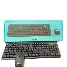 Clavier et souris Logitech, boite et produits en noir, VISION GLOBALE DE L'.