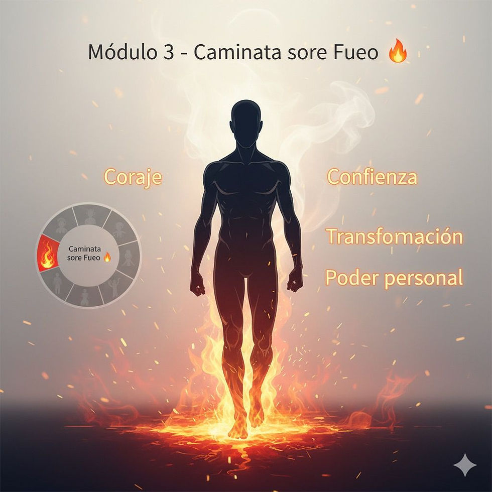 Caminar cobre fuego espiritual