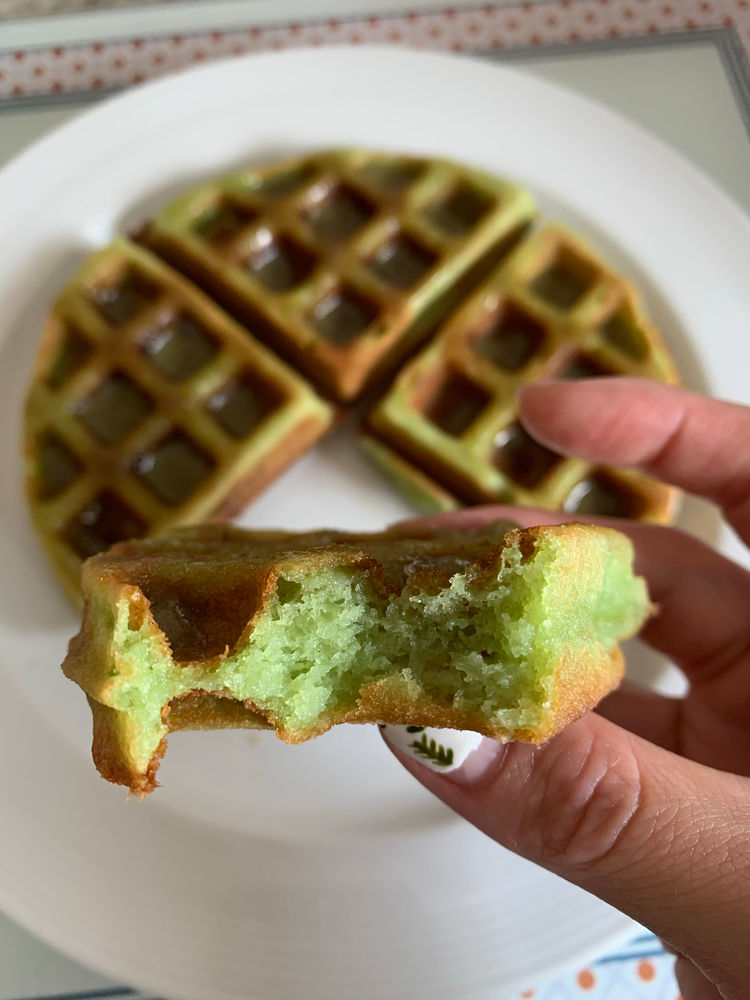 Pandan Coconut Waffles