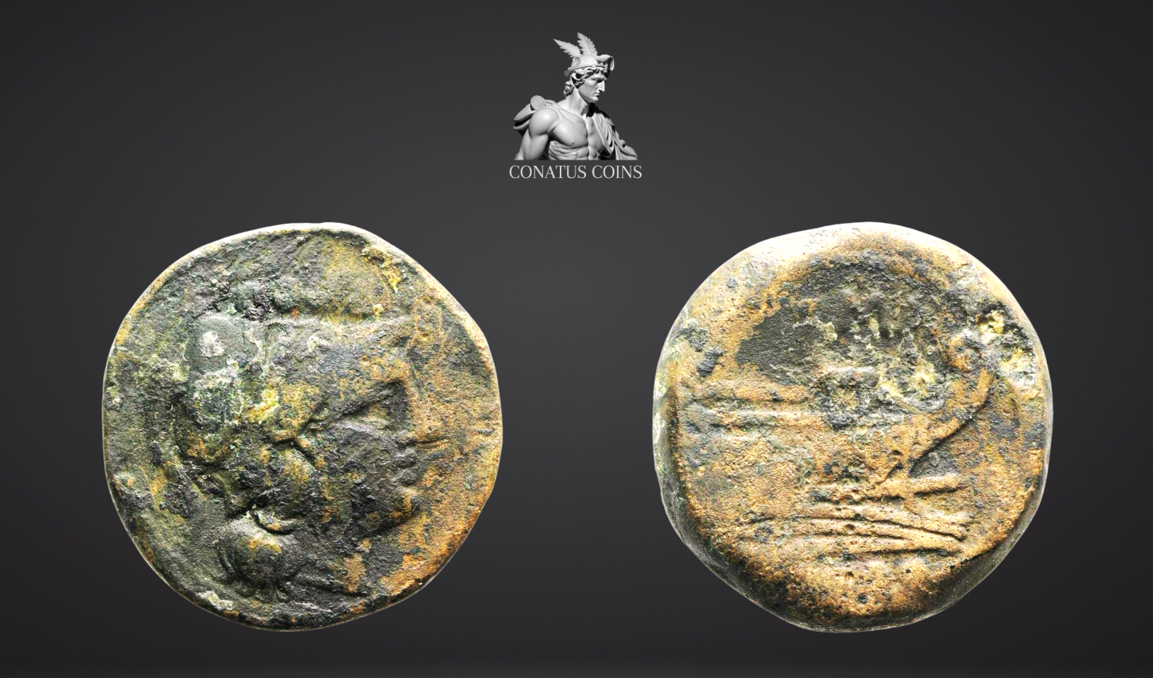 Moeda Romana Republicana escassa (anônima) (após 211 a.C.)