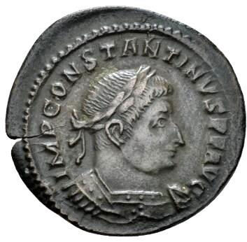 Miniatura: Moeda Romana Escassa de Constantino I 'o Grande' BI Nummus.(310-313 dC)