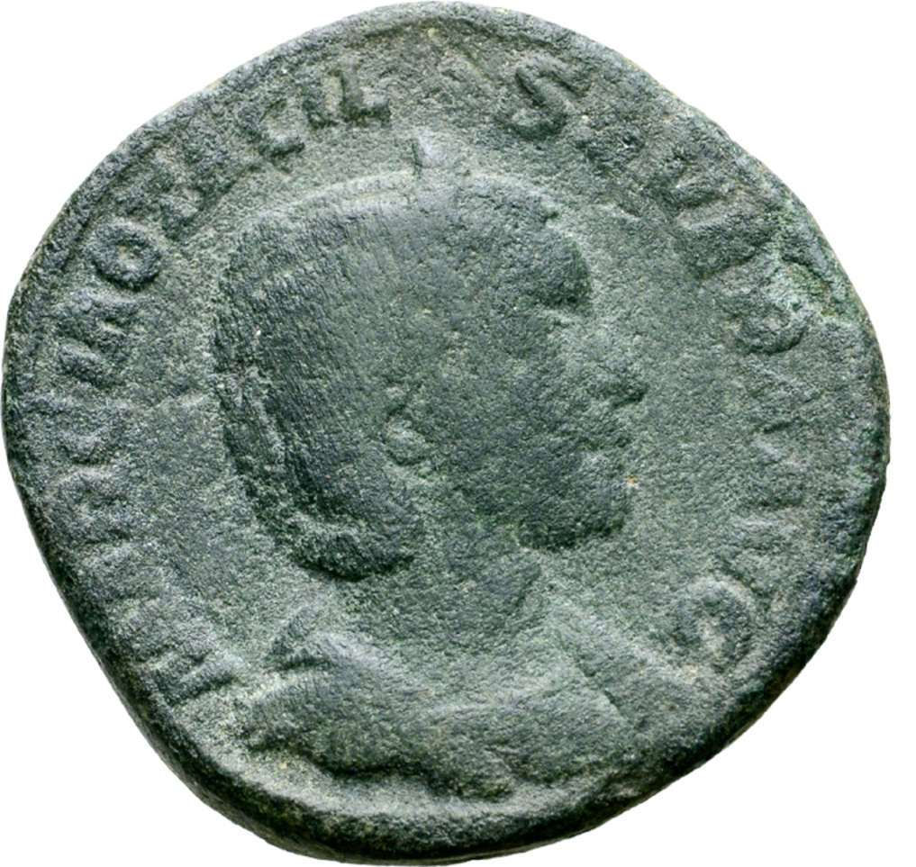 Moeda Romana Escassa Sestércio de Otacilia Severa (esposa de Filipe I)
