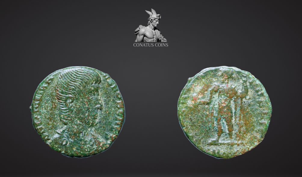 Moeda Romana Maiorina reduzida de Julianus II, o Filósofo (357-360 d.C.)