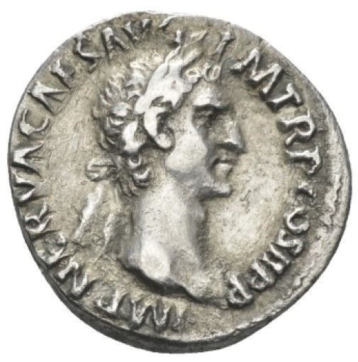 Moeda Romana Escassa Denário de Nerva (96-98 dC).