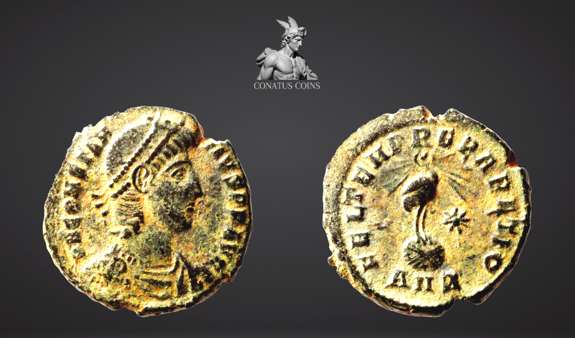 Moeda Romana Escassa de Constantius II (337-361 dC)