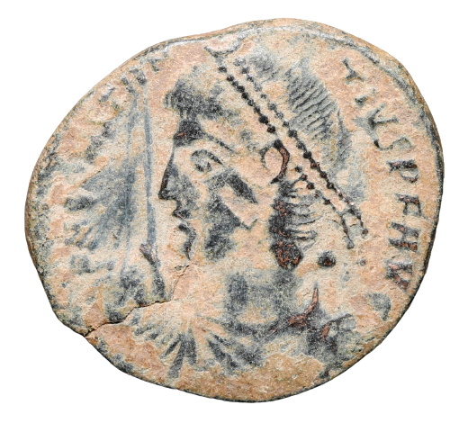 Moeda Romana Escassa de Constantius II (337-361 dC).