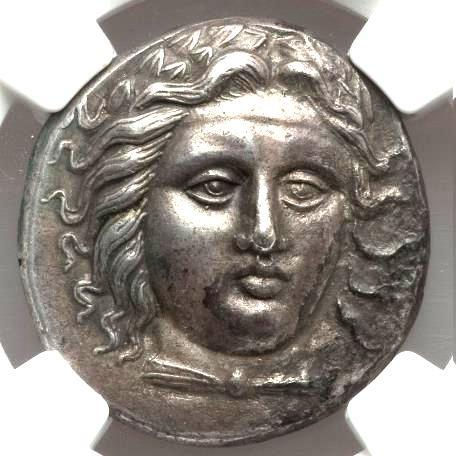 Moeda Grega Rara Tetradracma Satrapia de Caria - Hidrieus (ca. 351-344 aC).