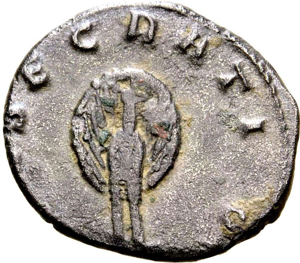 Miniatura: Moeda Romana Rara de Diva Mariniana (esposa de Valerian I)