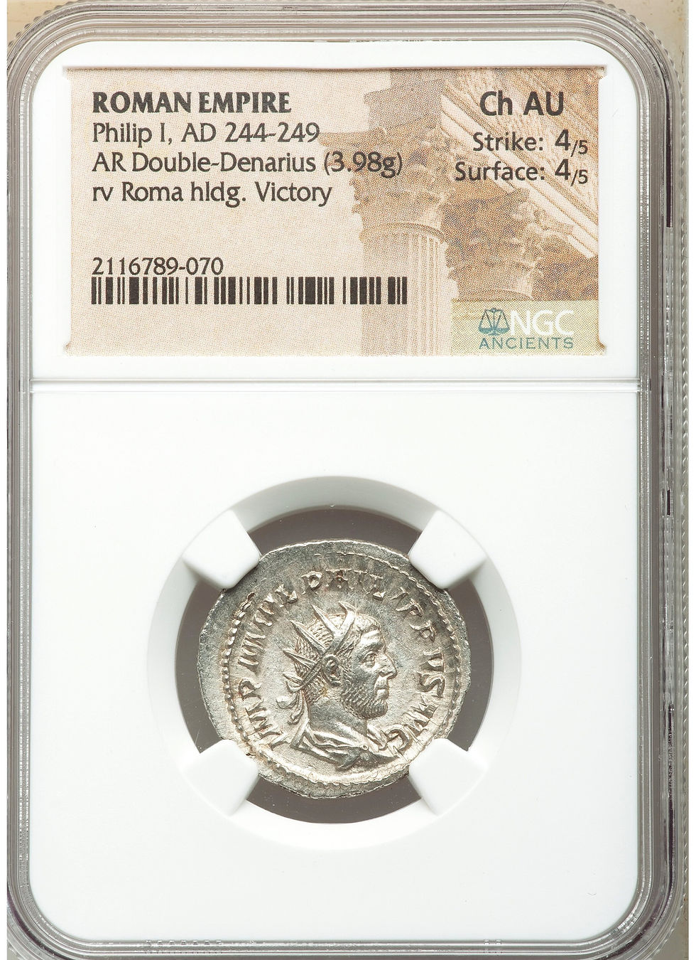 Miniatura: Moeda Romana Antoniniano de Filipe I (244-249 dC) certificada NGC 