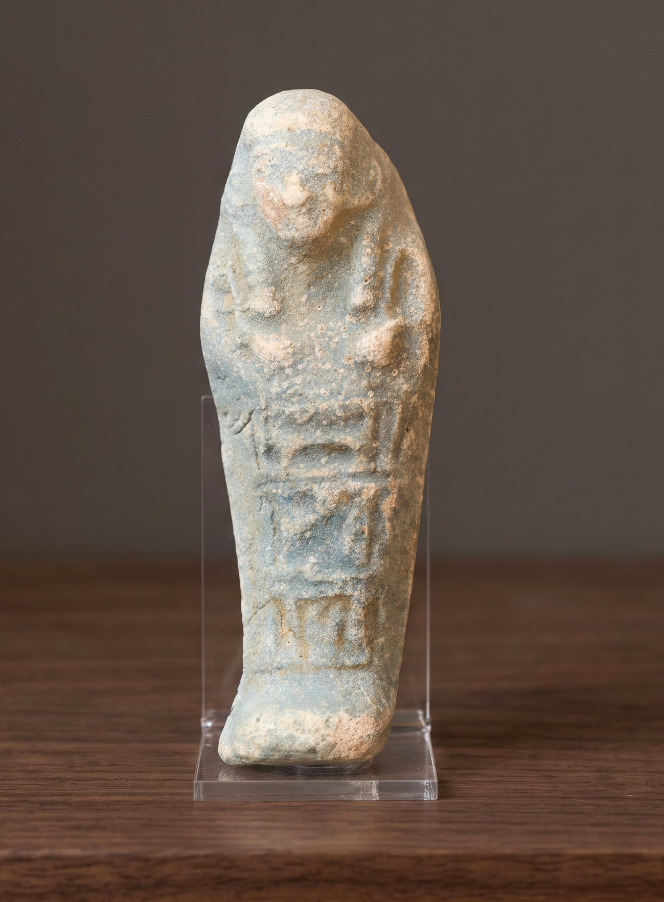 Artefato Egípcio Ushabti de faiança Final do período faraônico (522-30 aC)