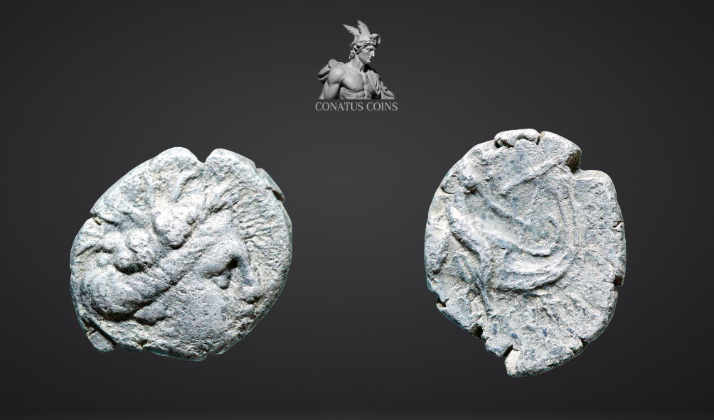 Moeda Grega Escassa Tetrobol de Euboea, Histiaia (196-146 aC)