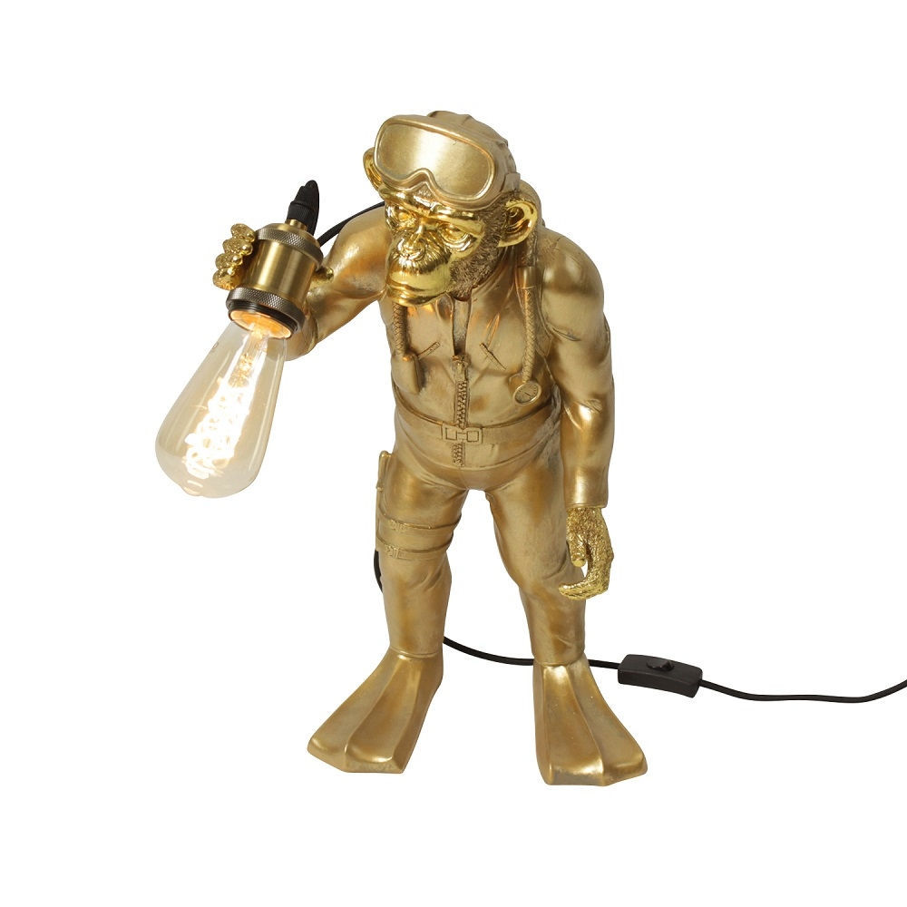 Tischleuchte Diver Dan, gold