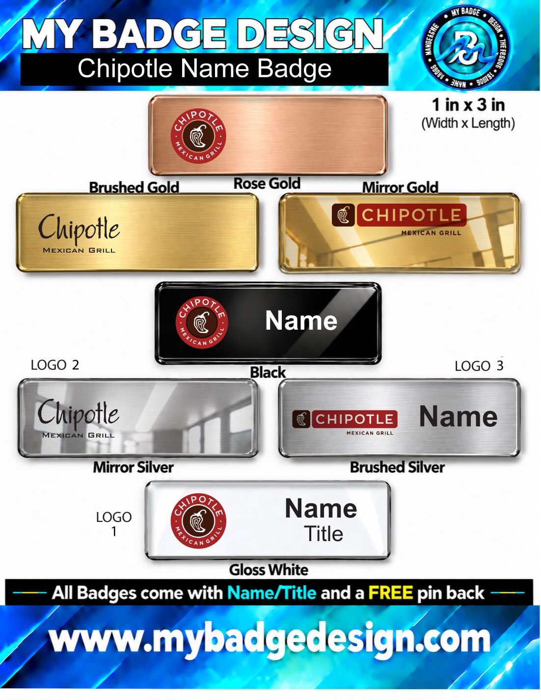 Chipotle Name Badge
