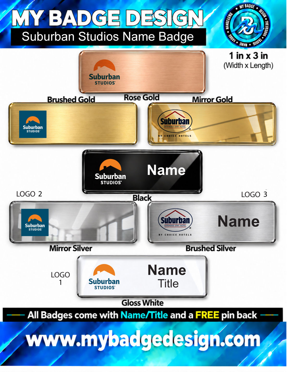 Suburban Studios Hotel Name Badge
