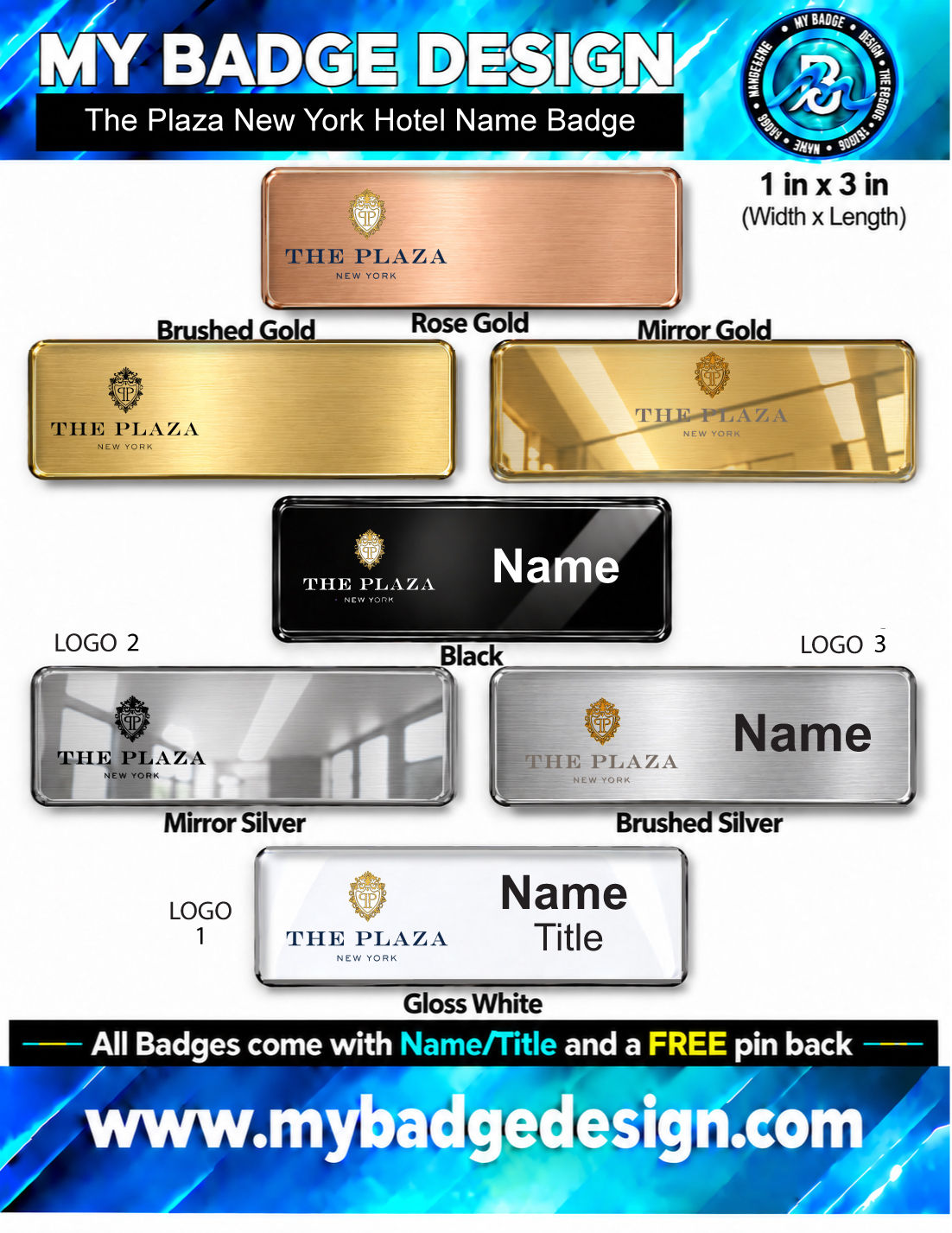 The Plaza Hotel Name Badge