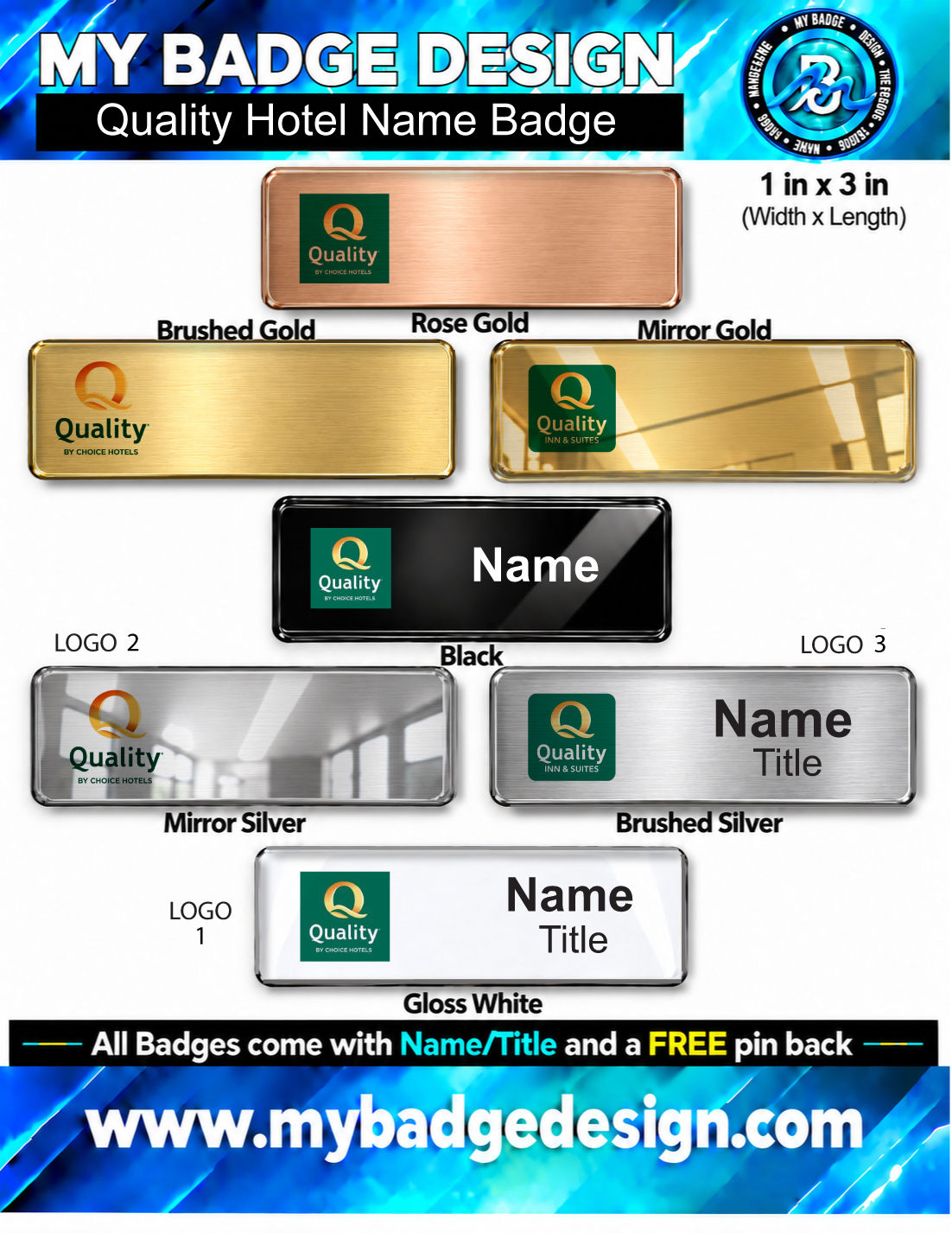 Quality Inn Hotel Name Badge