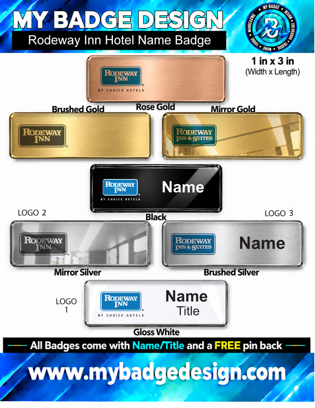 Rodeway Inn Hotel Name Badge