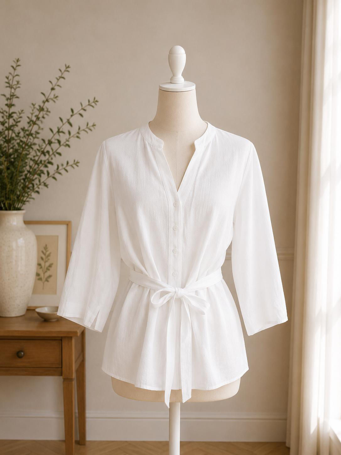 Damenbluse Baumwolljacquard weiß