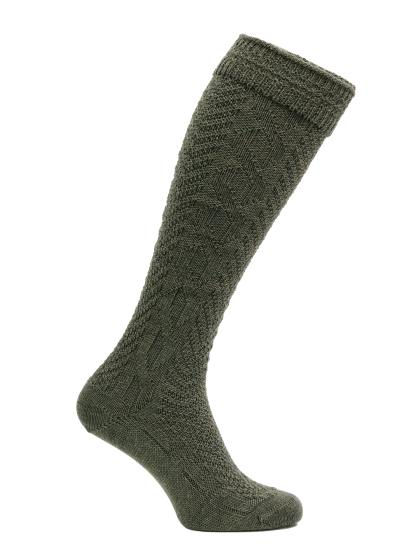 Kniestrumpf mit Umschlag Oliv