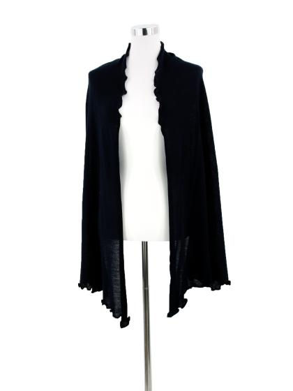 Trapezstola in schwarz 100% Wolle