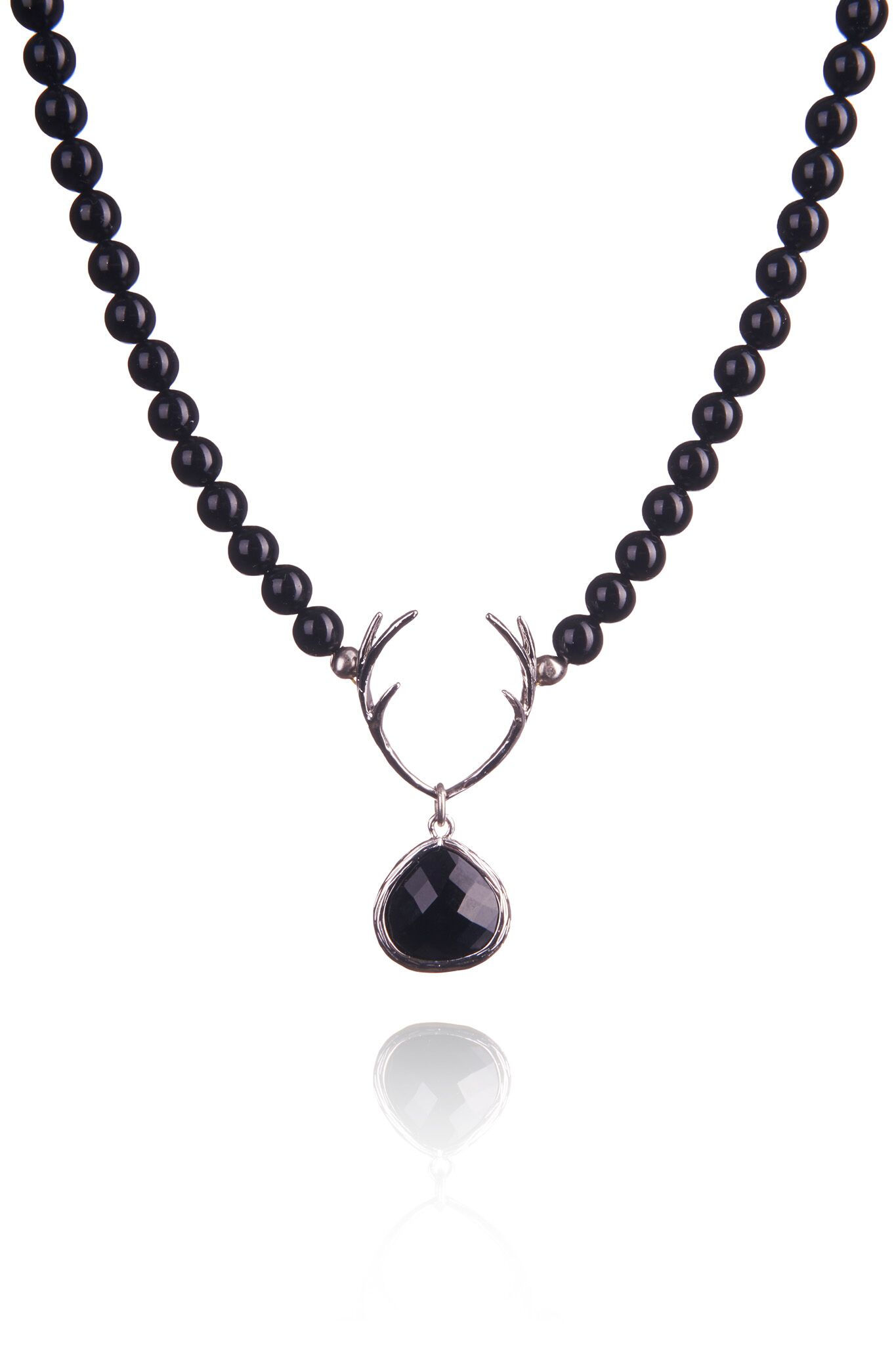 Perlenkette HIRSCHFÄNGER black/silber