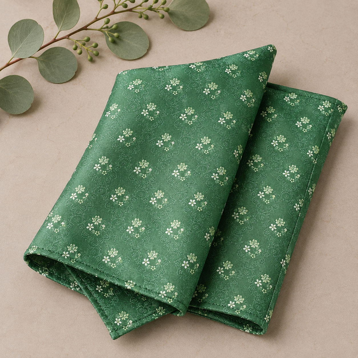 Einstecktuch Jacquard Grün