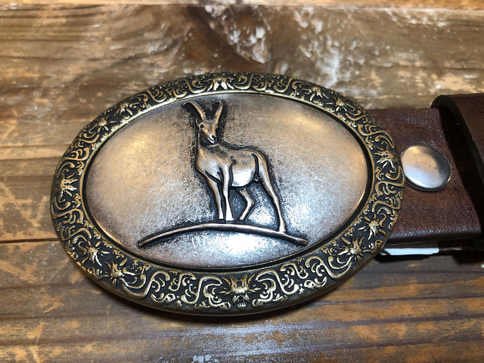 Gürtelschnalle Steinbock Messing/Silber