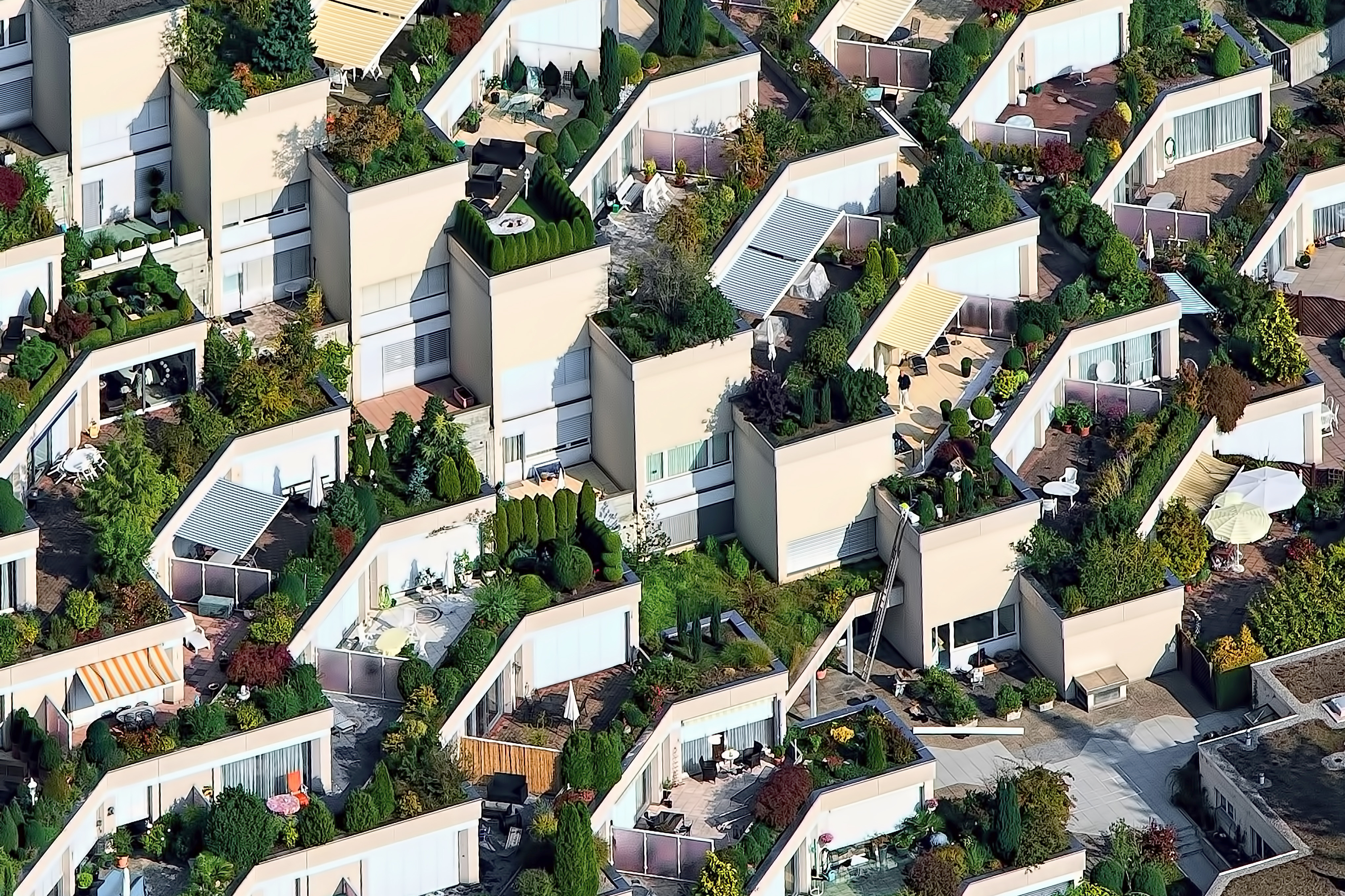 Urban district and green spaces