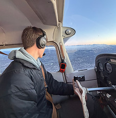 Looking outside window during flight Wasilla, AK