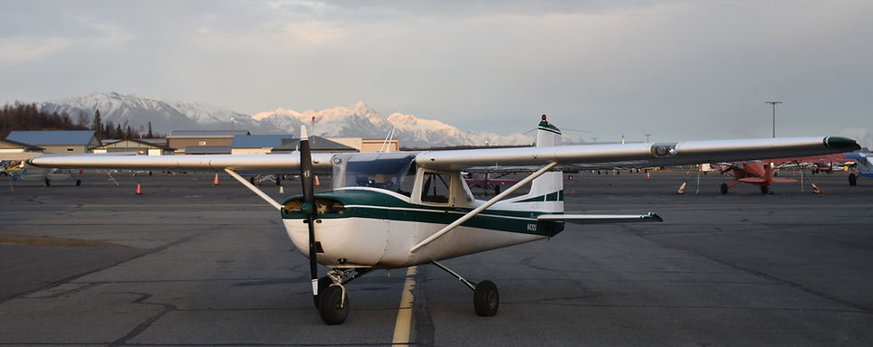 Ground wide shot cessna 150 D Alaska