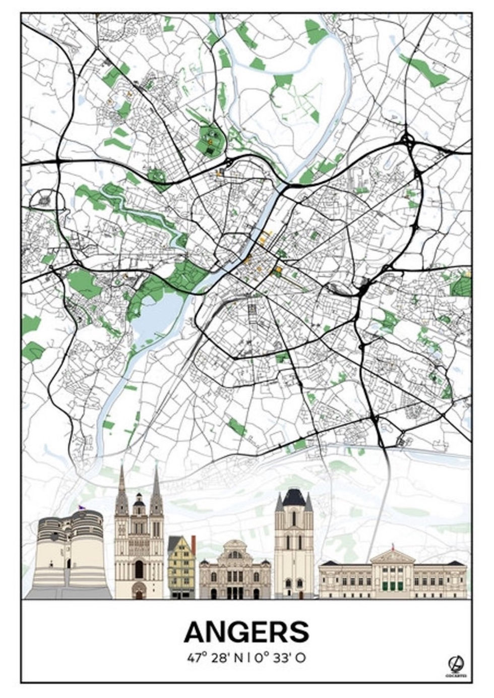 Miniature : Angers - couleurs - GD CARTES