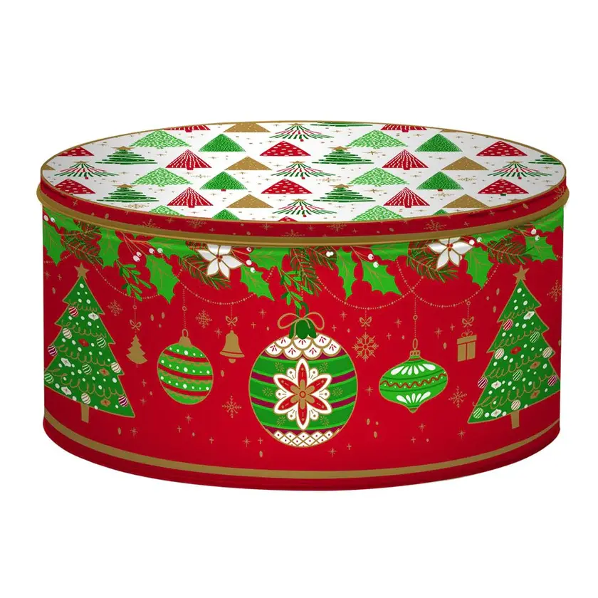 Miniatura: Caja mediana de metal con fantasía navideña de la colección Jingle Bells de Easy Life en Blanc Barcelona