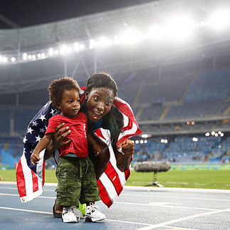 Nia Ali and son Titus Maximus as featured in Brilliant-Online