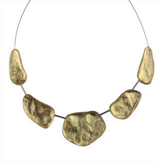 Douce Rocallie Rock Shape Gold Necklace as featured in Brilliant-Online