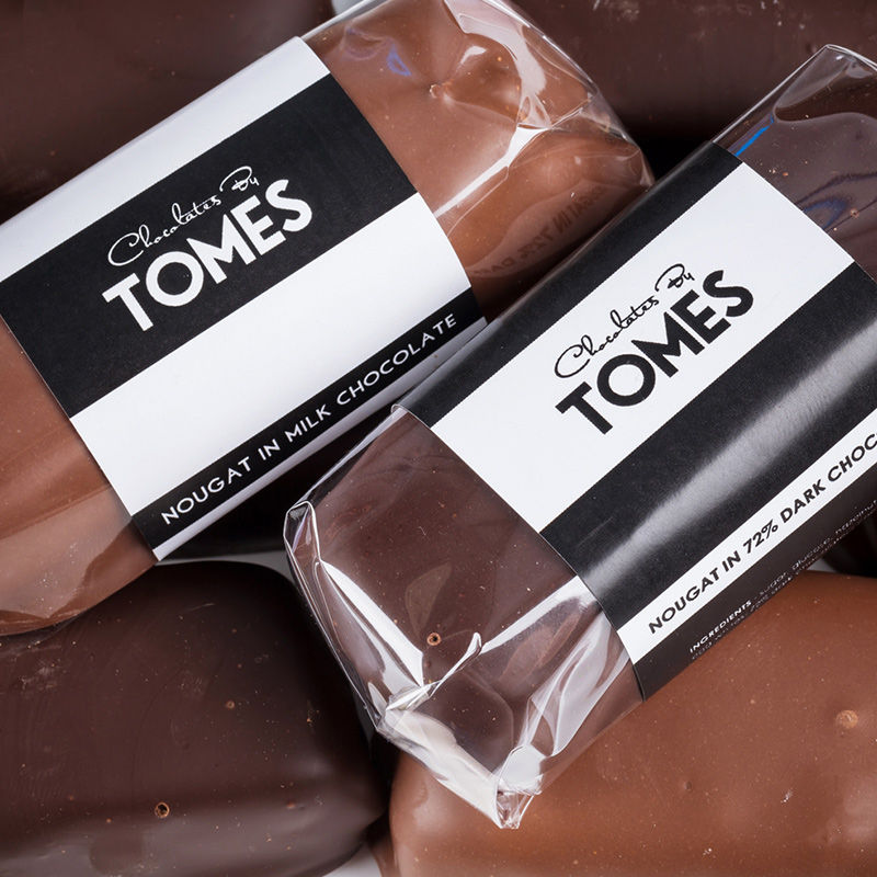 Nougat Bar enrobed in 72% Dark Chocolate