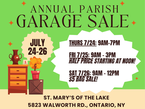 The Annual St. Max Parish Garage Sale is almost here!