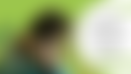 Woman in striped shirt sits ashamed, with head in hands, green background with trees. Text reads: "The important difference between guilt and shame." Mood: contemplative.