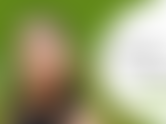 Woman with a calm, determined expression in front of trees on a green background. Text reads "How to take responsibility without blame."