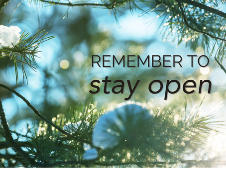 REMEMBER TO STAY OPEN