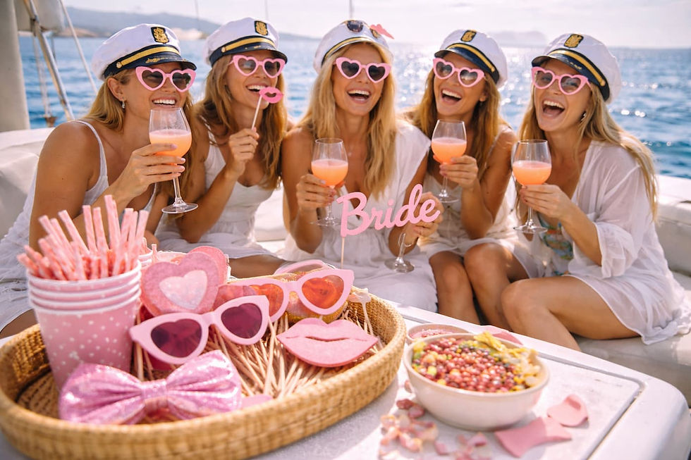 VIP all-inclusive catamaran hen party departing Puerto Banús marina, Marbella