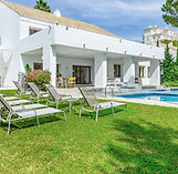 Private villa exterior in Marbella with outdoor space