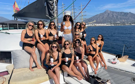 All inclusive catamaran hen weekend Marbella Costa del Sol Spain
