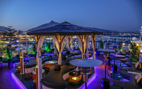 Hen party VIP table Pangea rooftop Puerto Banús Costa del Sol