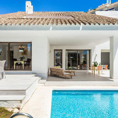 Private villa exterior in Marbella with outdoor space