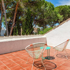 Rooftop terrace at a Marbella villa with open views