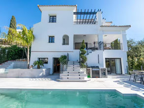 Private villa hen party Marbella pool terrace Puerto Banús