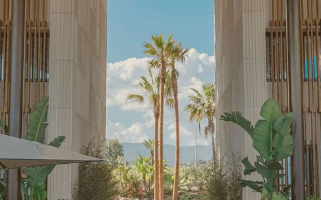 Sublime Beach Estepona entrance with palm trees