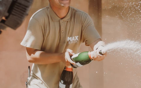 Poolside beds Max Beach Mijas Costa hen weekend Spain