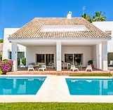 Private villa exterior in Marbella with outdoor space