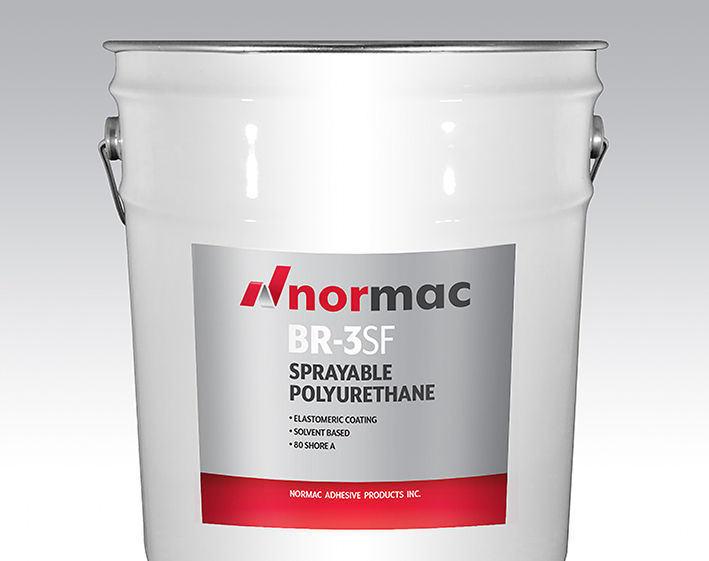 Sprayable polyurethane pail and label